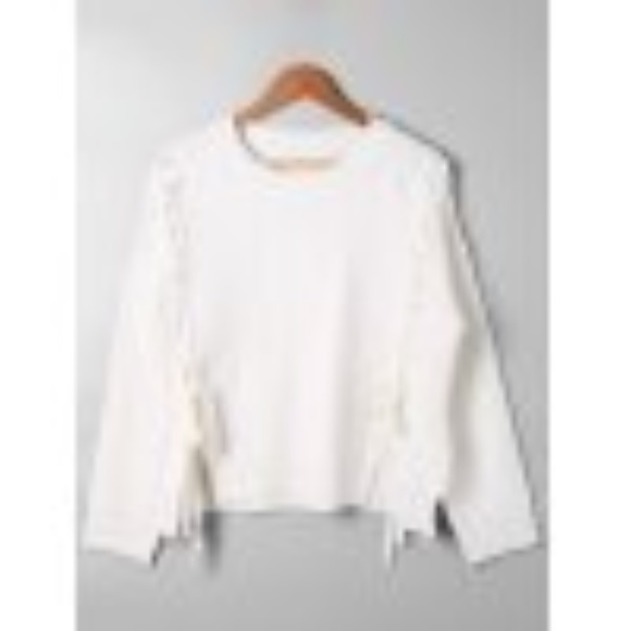 Side Split Lace Up Sweater - Picture 6 of 6